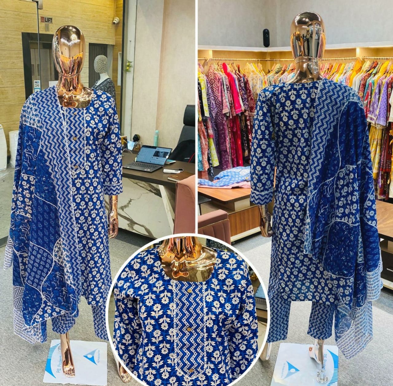 Stitched Pure Cotton Suit