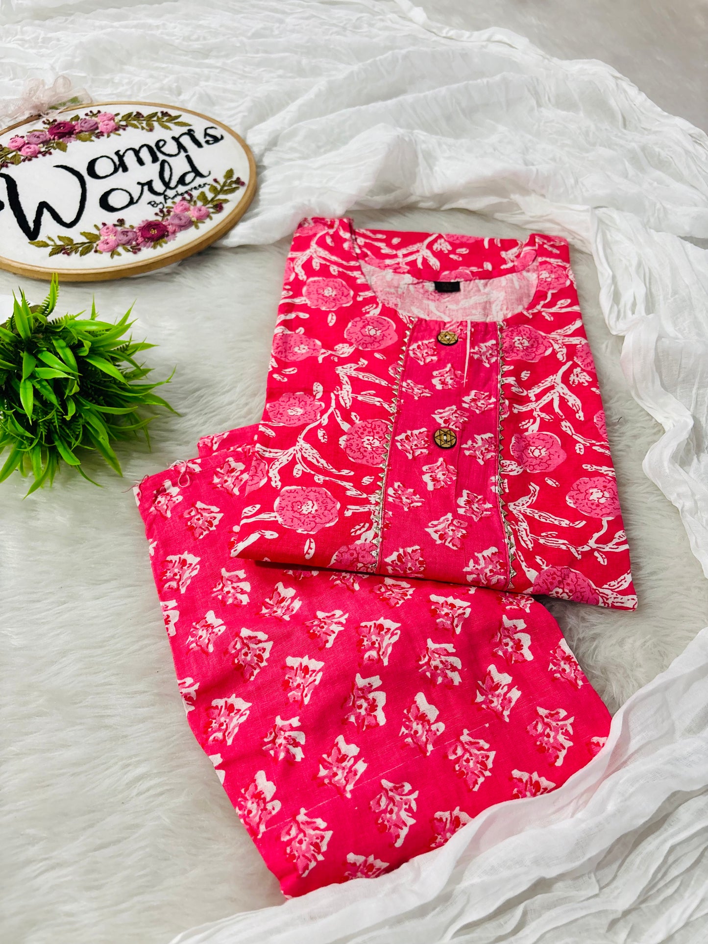 Petal Stitched pure cotton suit