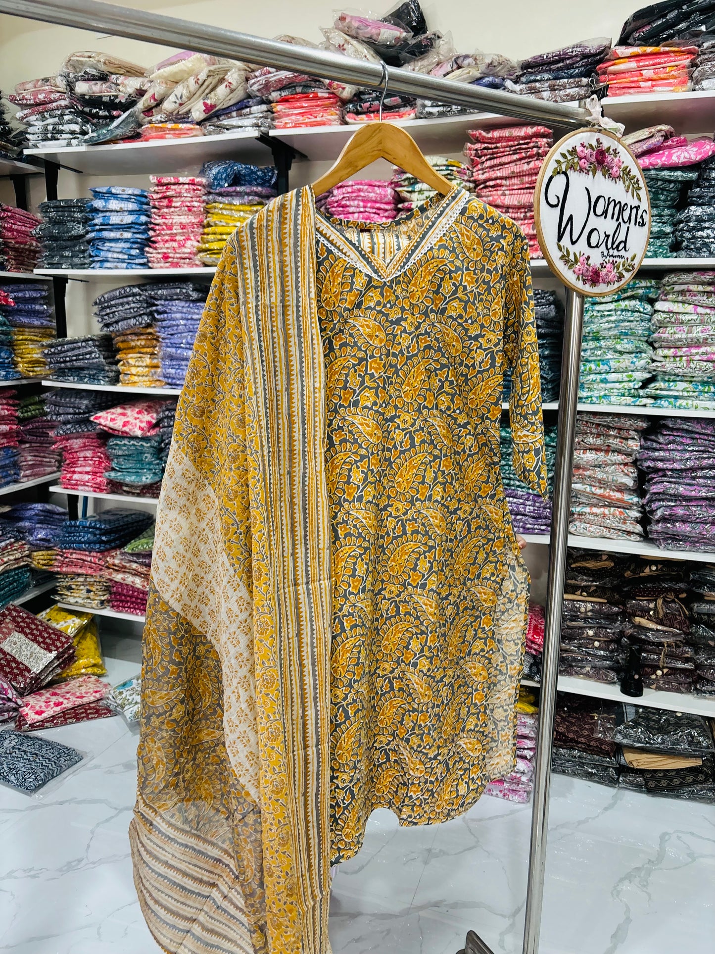 Stitched Pure Cotton Suit