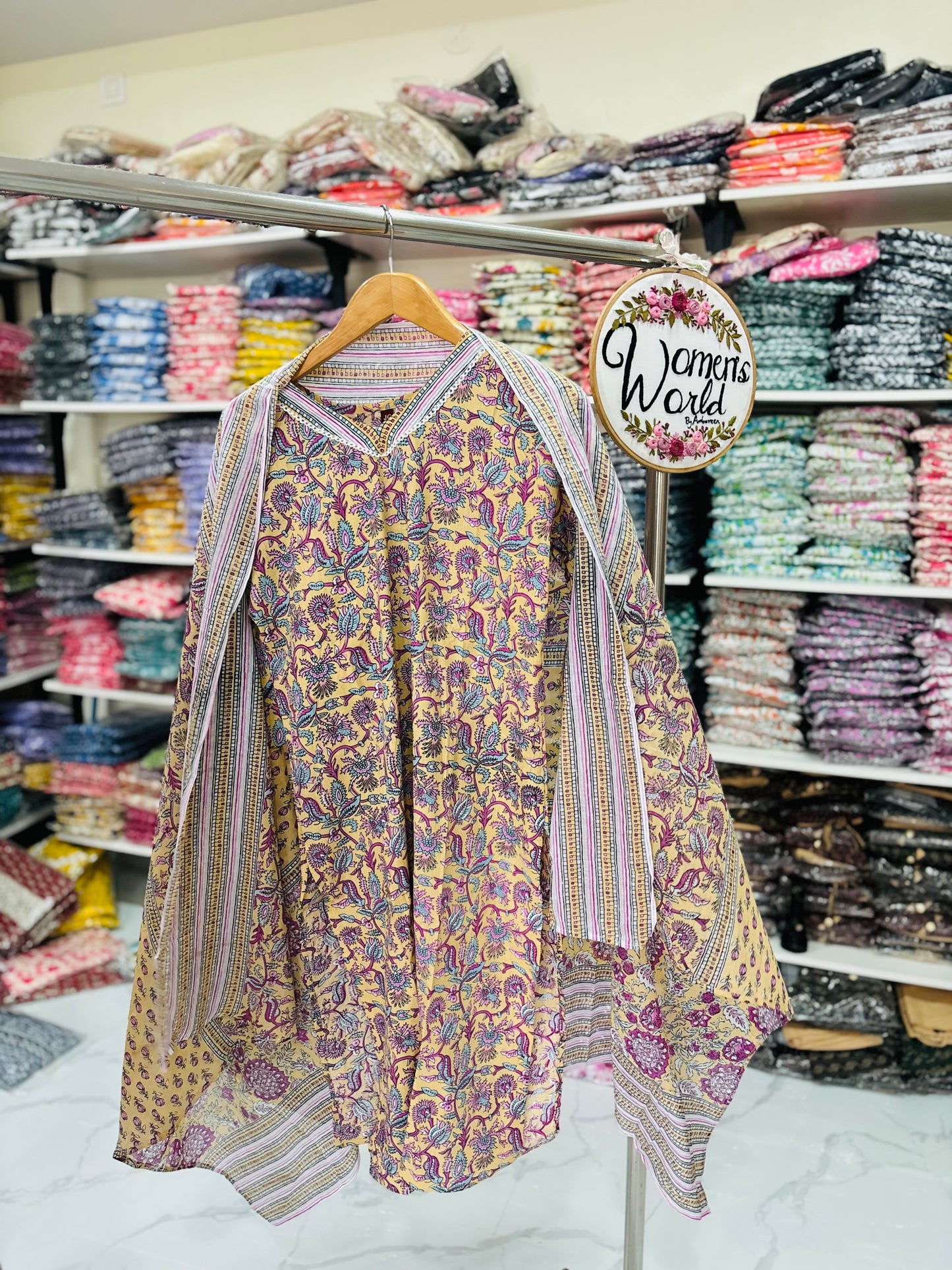 Stitched Pure Cotton Suit
