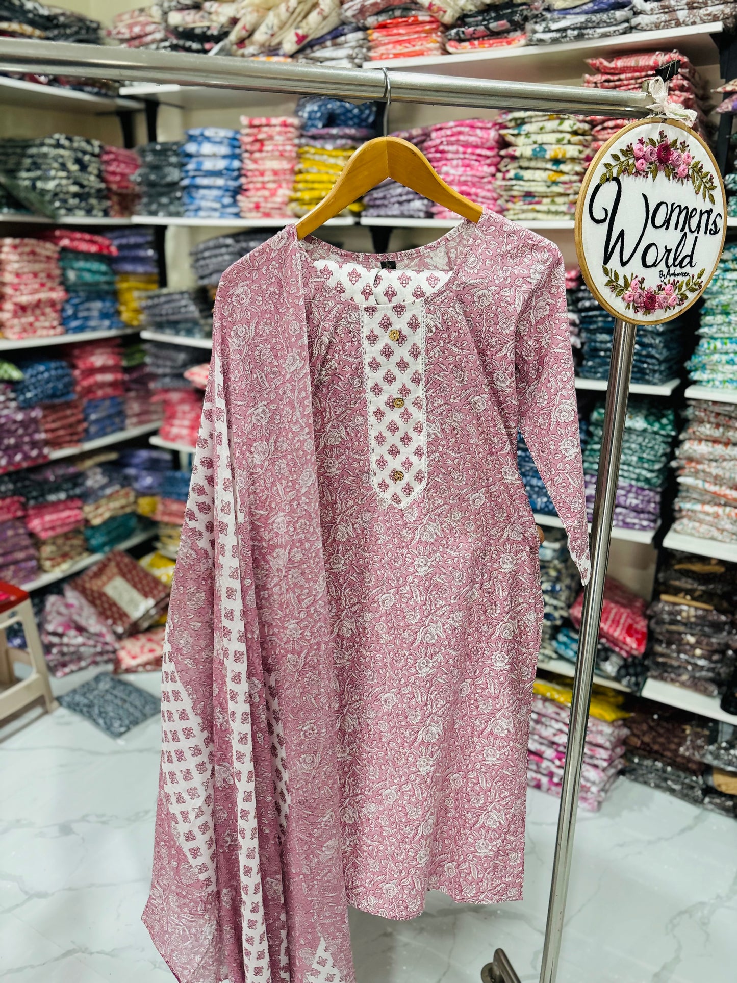 Stitched Pure Cotton Suit
