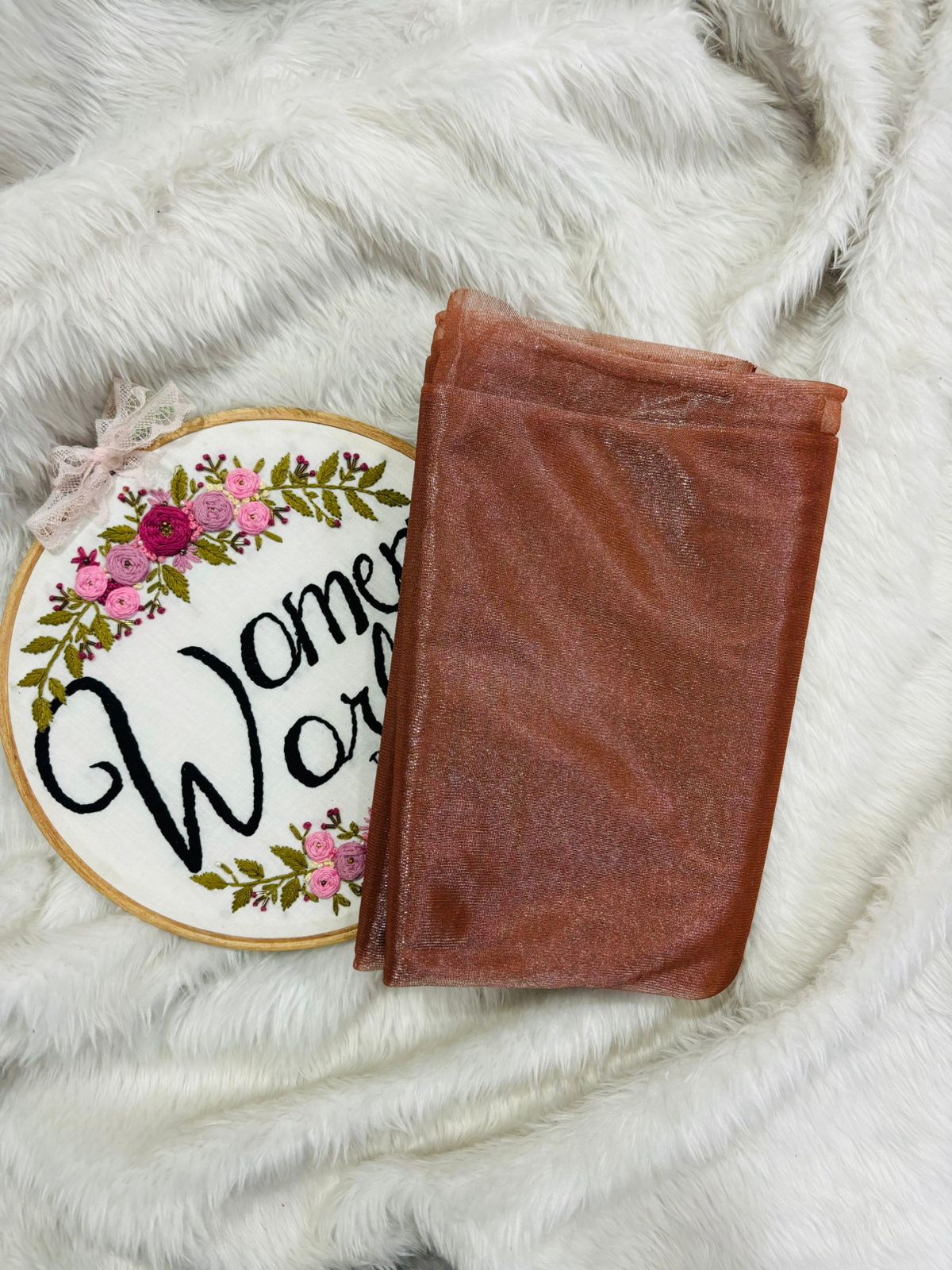 Coffee twill tissue saree