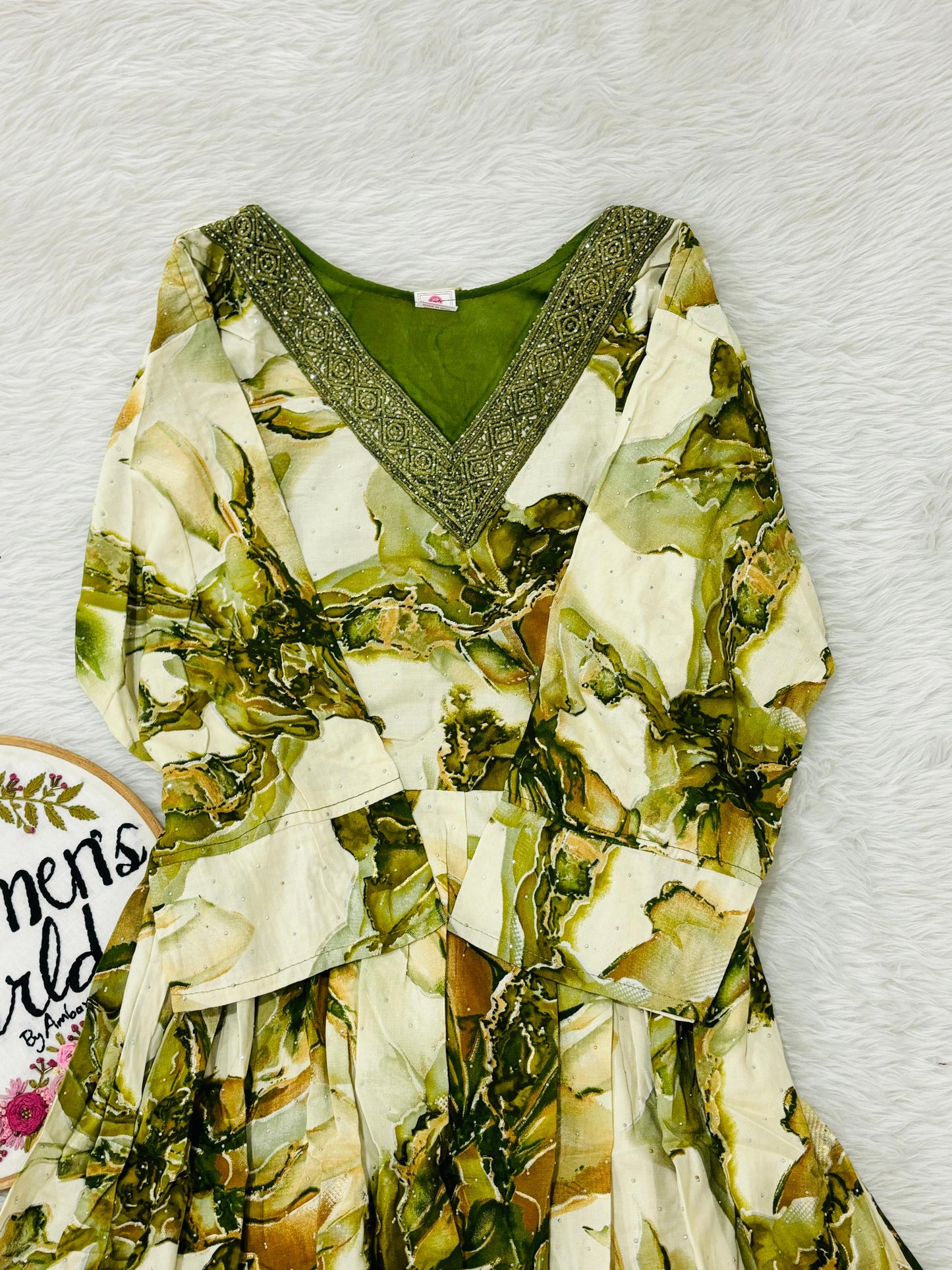 Floral designer rayon gown (xl xxl xxxl sizes )