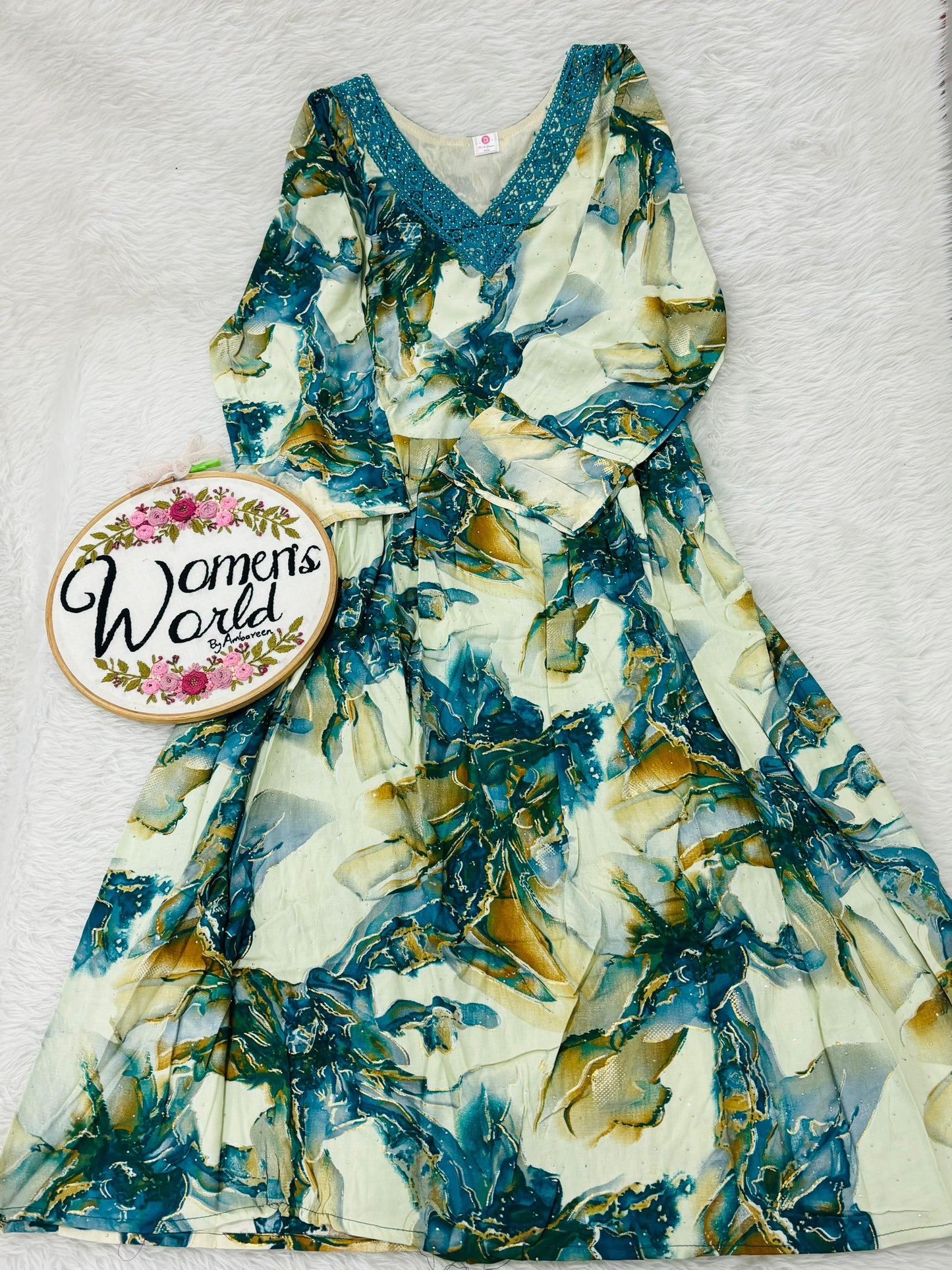 Floral designer rayon gown (xl xxl xxxl sizes )