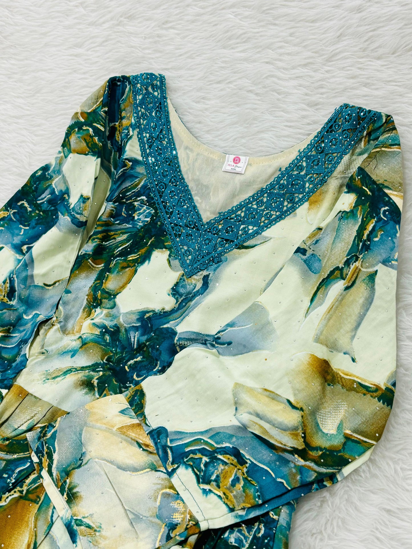 Floral designer rayon gown (xl xxl xxxl sizes )