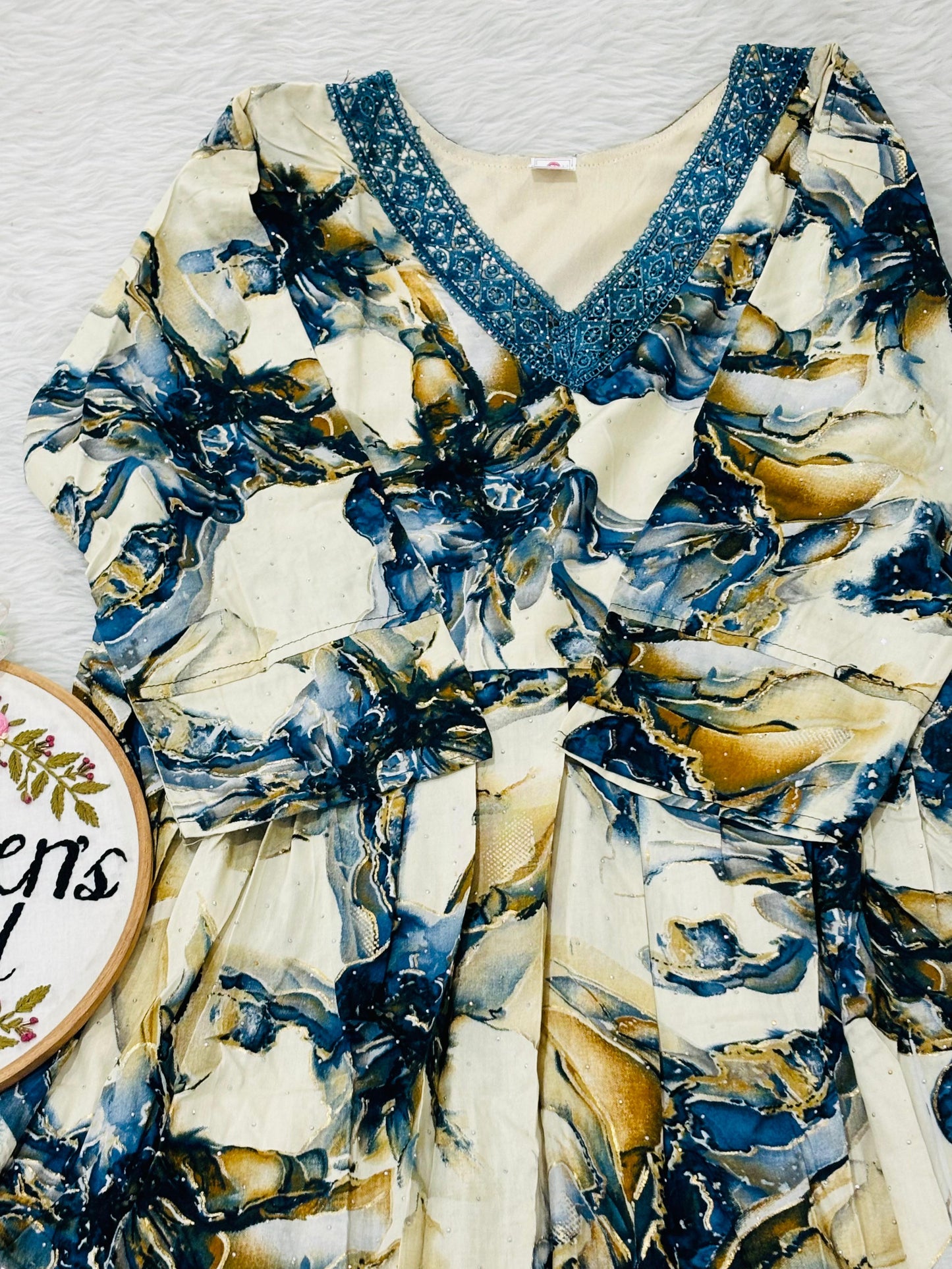Floral siroskiwork designer rayon gown (xl xxl xxxl sizes )