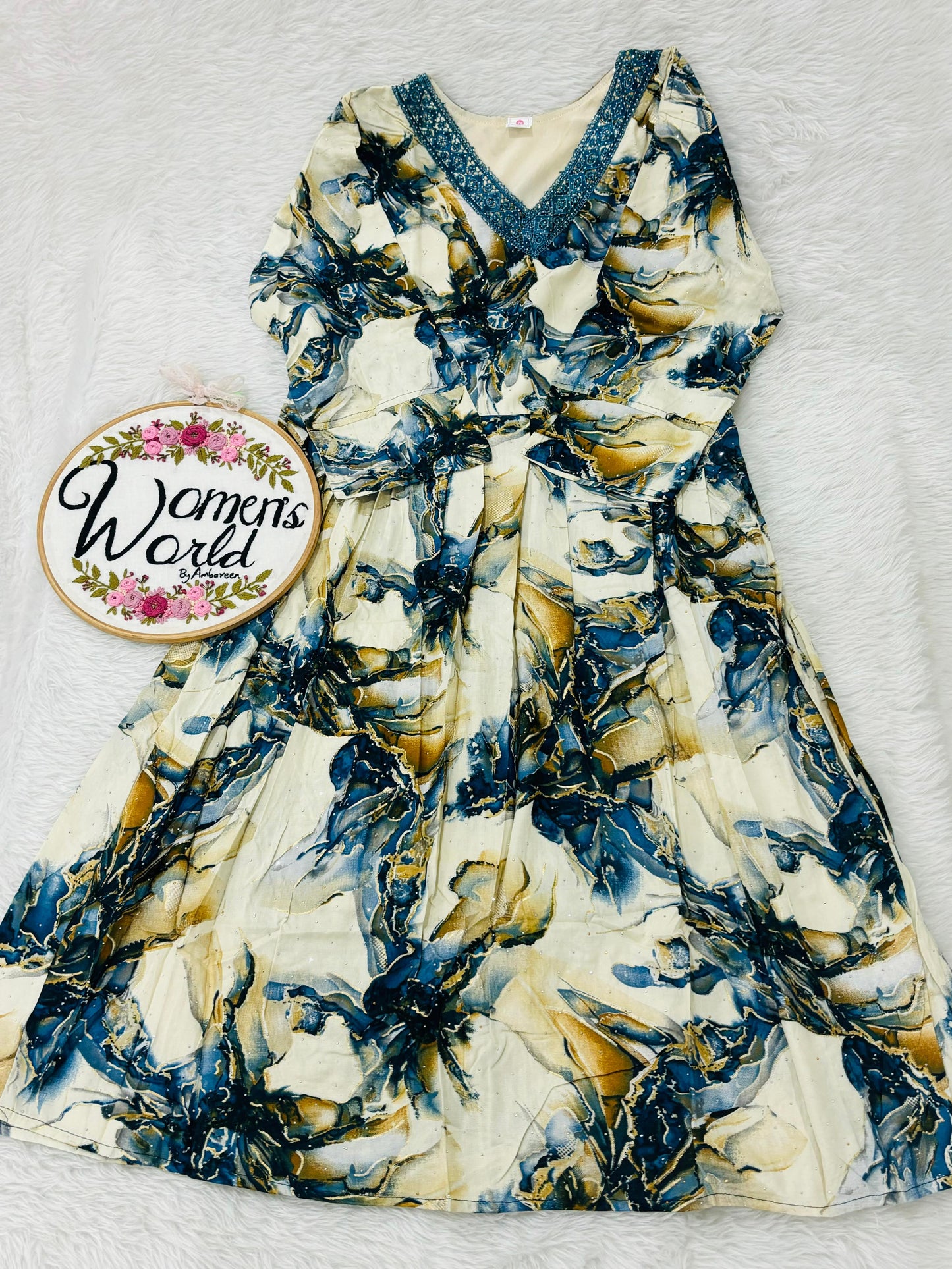 Floral siroskiwork designer rayon gown (xl xxl xxxl sizes )