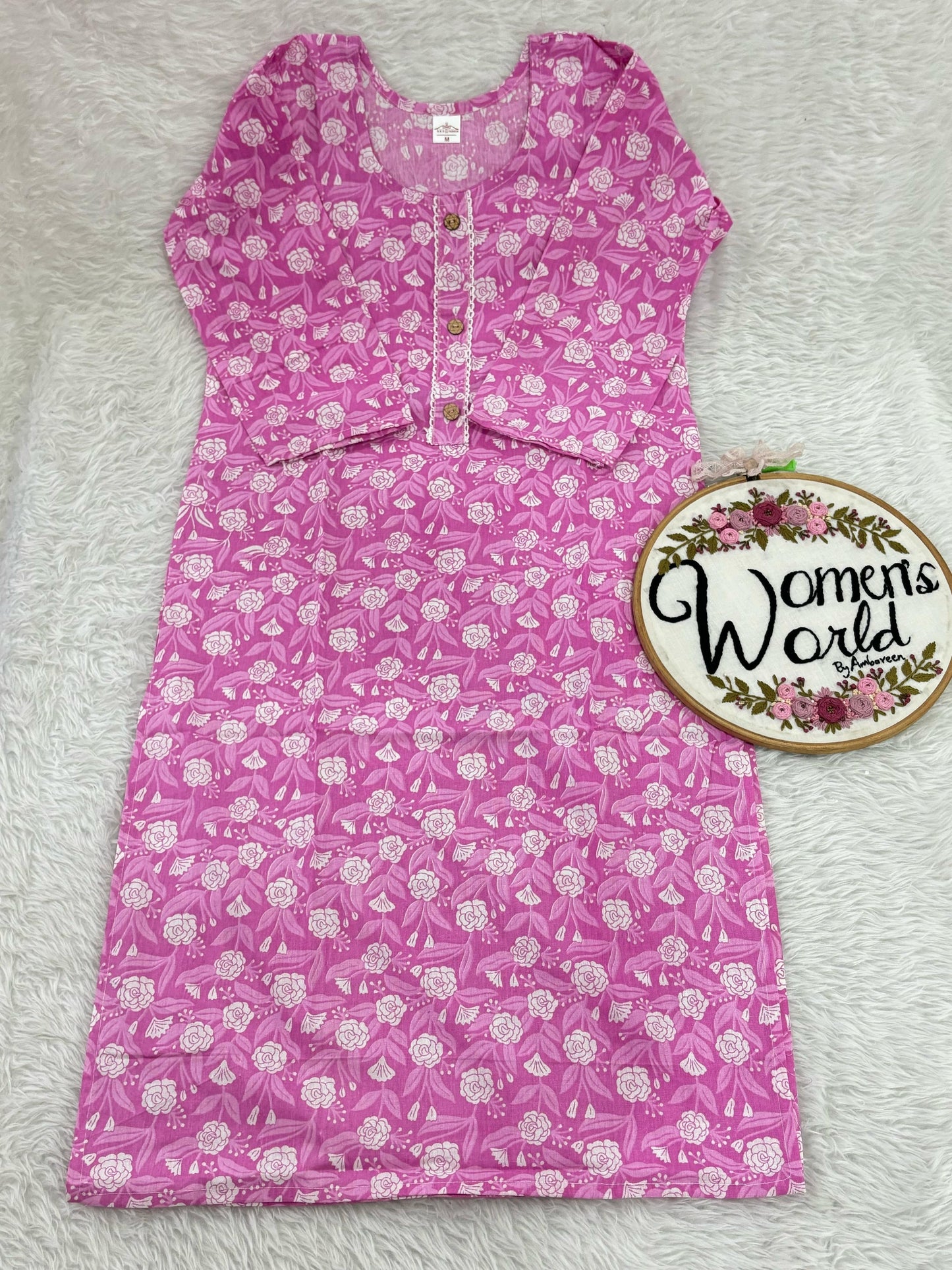 Candy Pink Pure cotton straight kurti