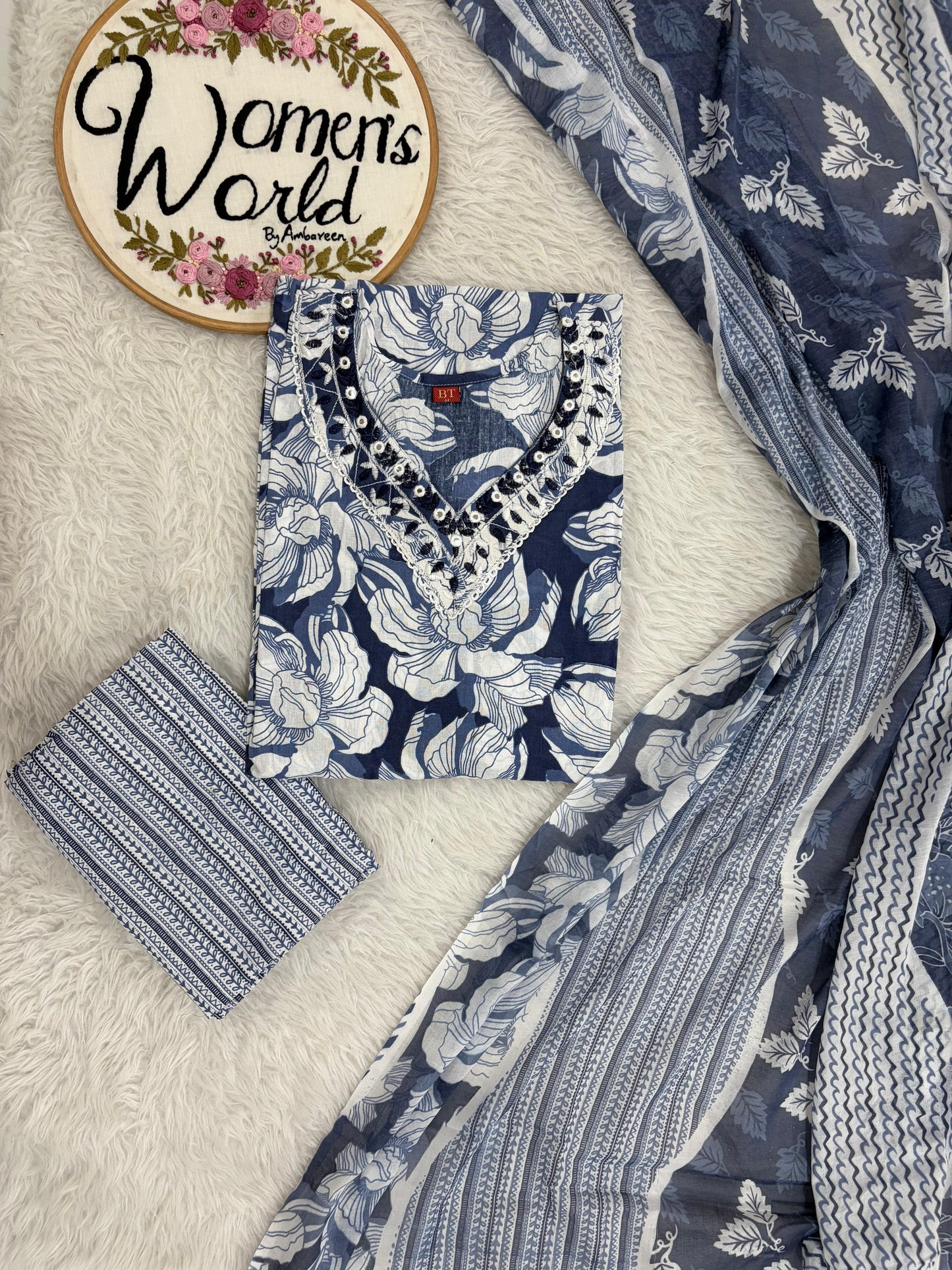 Summer collection cotton 3 pc suit
