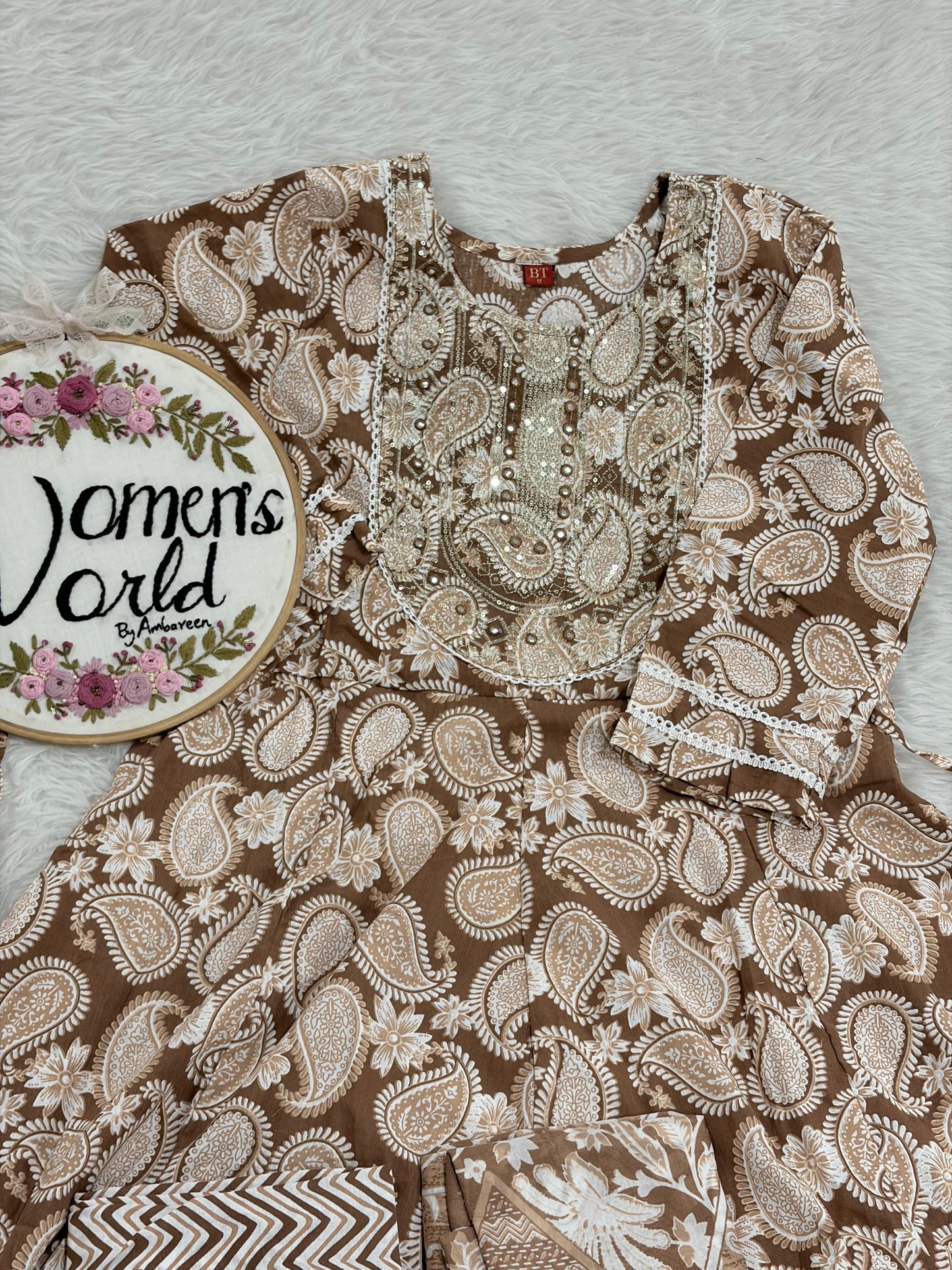 Anarkali gown with pant and dupatta (full suit )