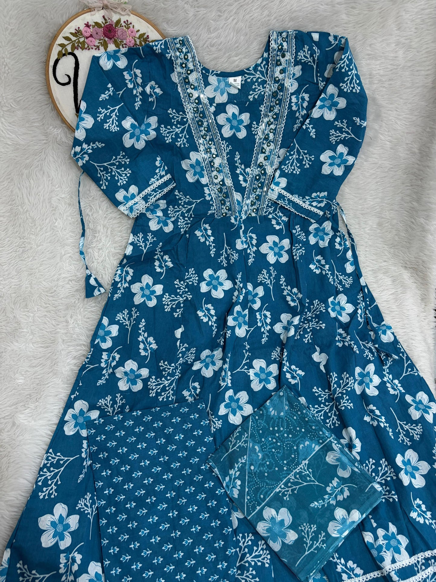 Anarkali gown with pant and dupatta (full suit )