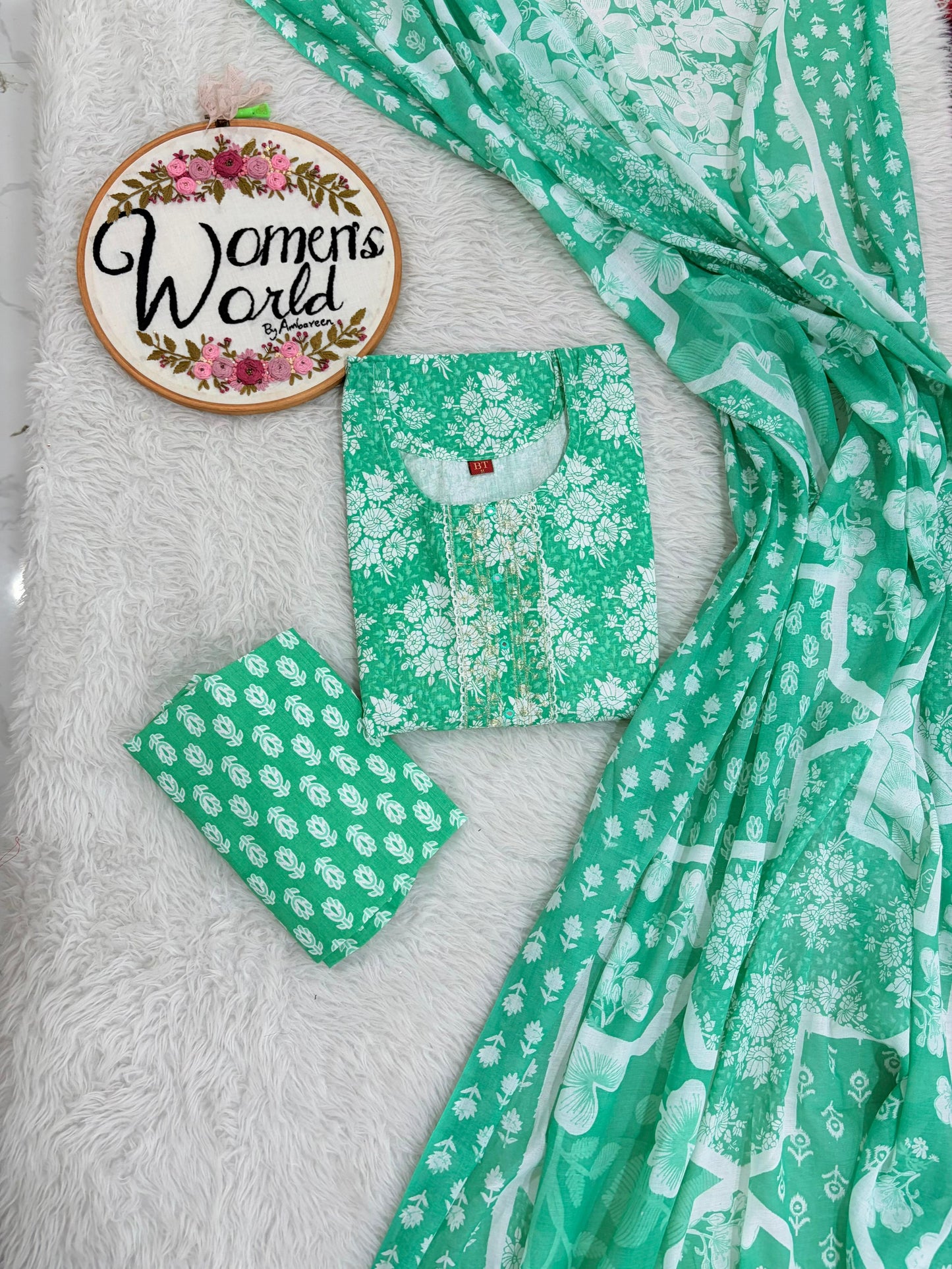 Summer collection cotton 3 pc suit