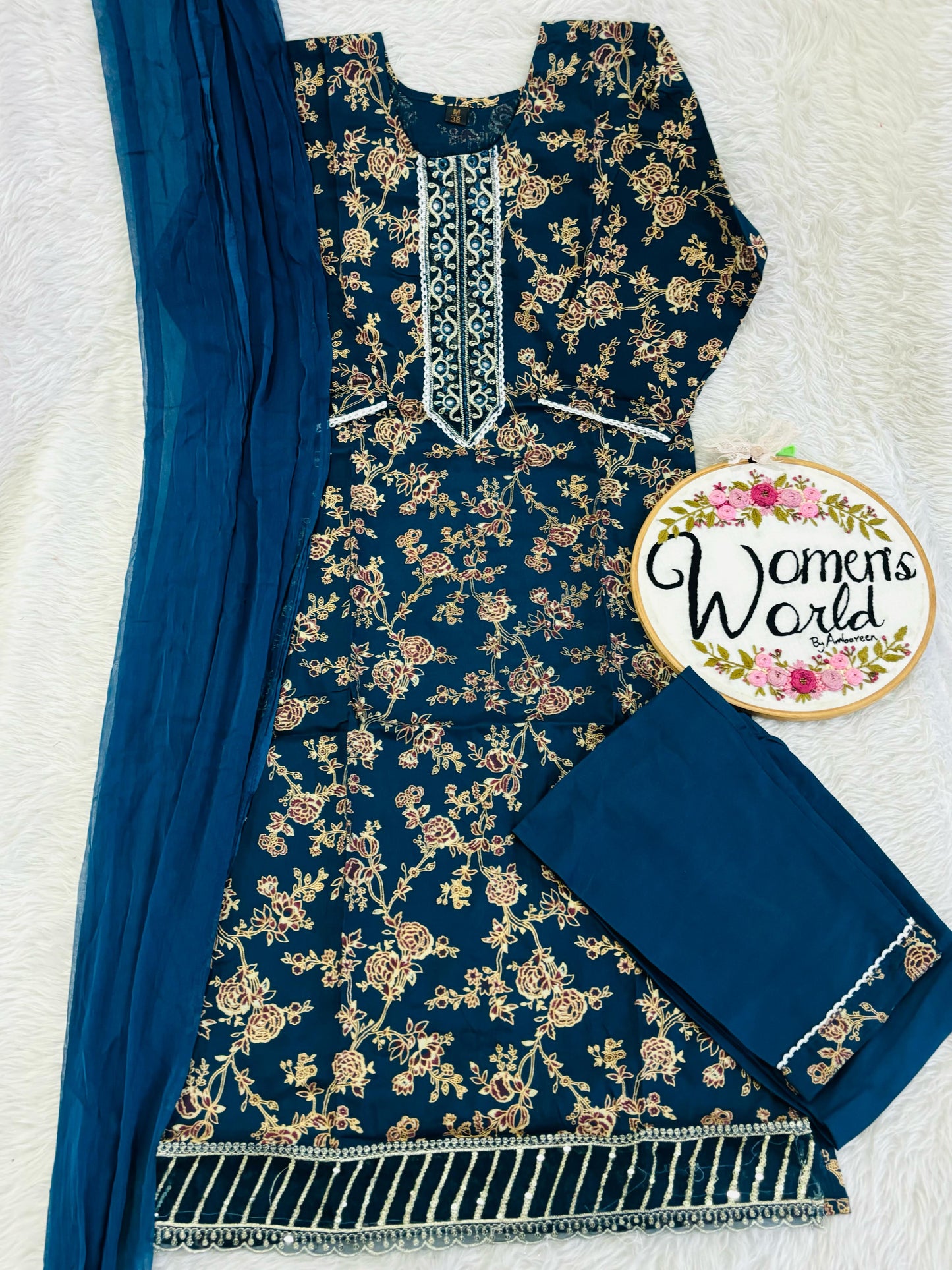 Floral embroidered hotseller suit