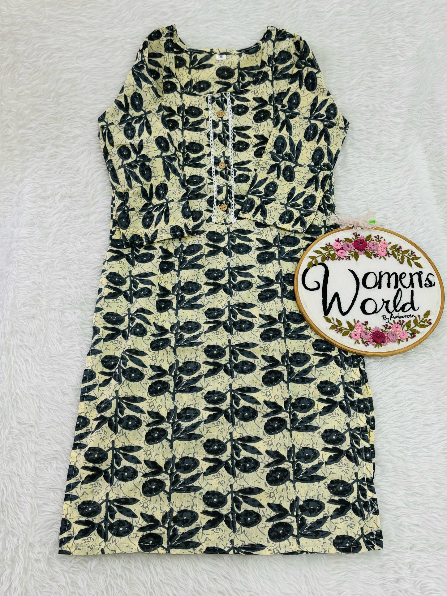 Pure cotton straight kurti