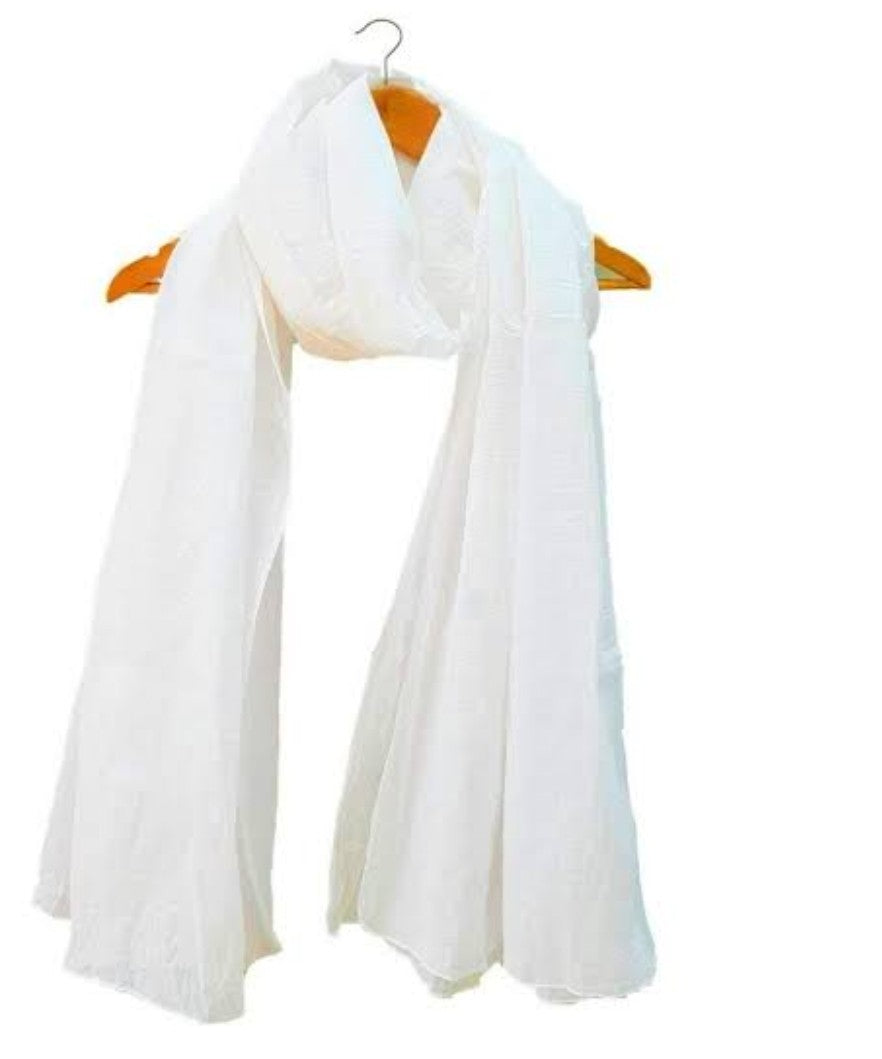 Pure cotton white dupatta