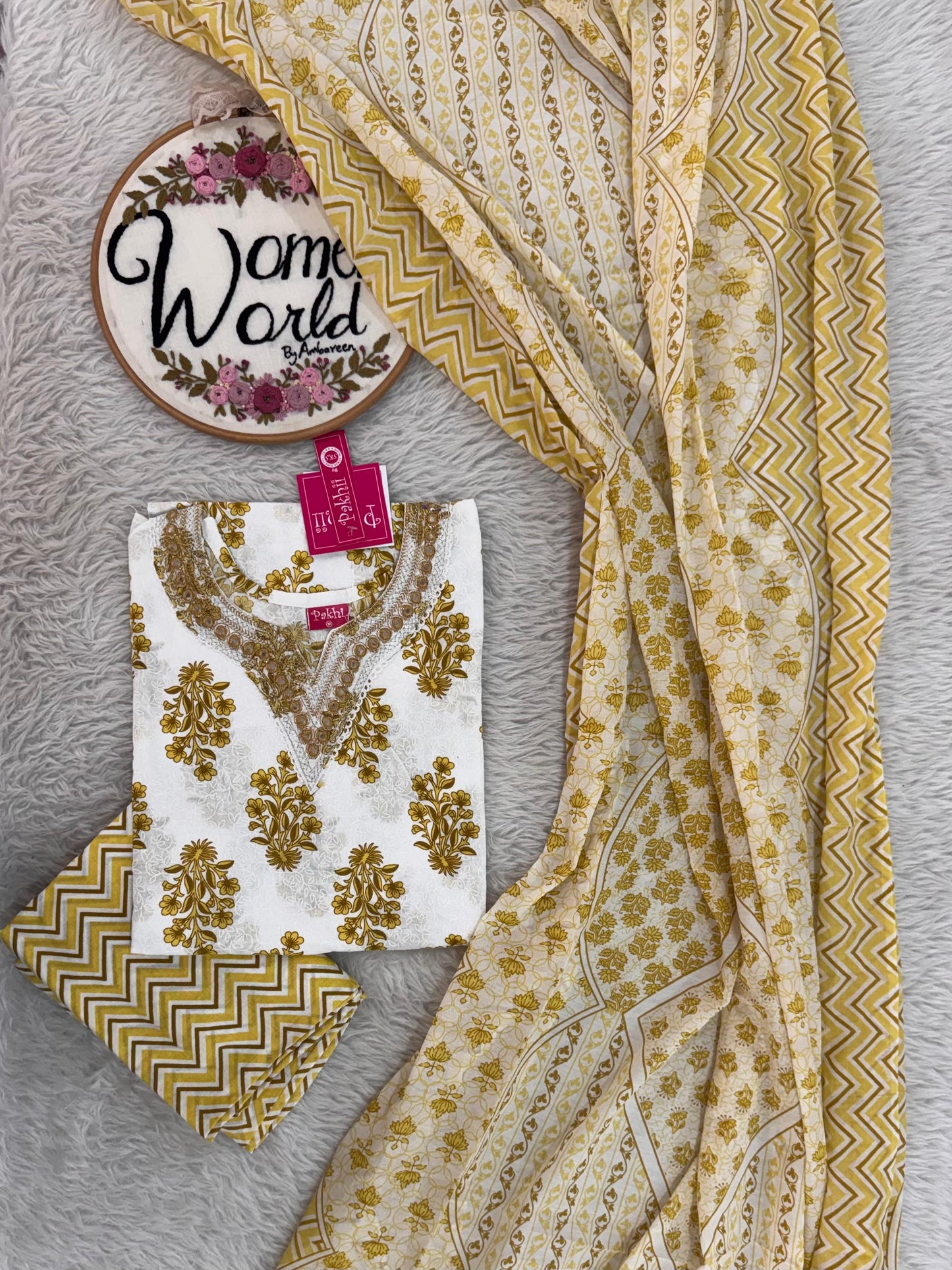 Pure cotton 3 pc suit with plazo pant for comfort