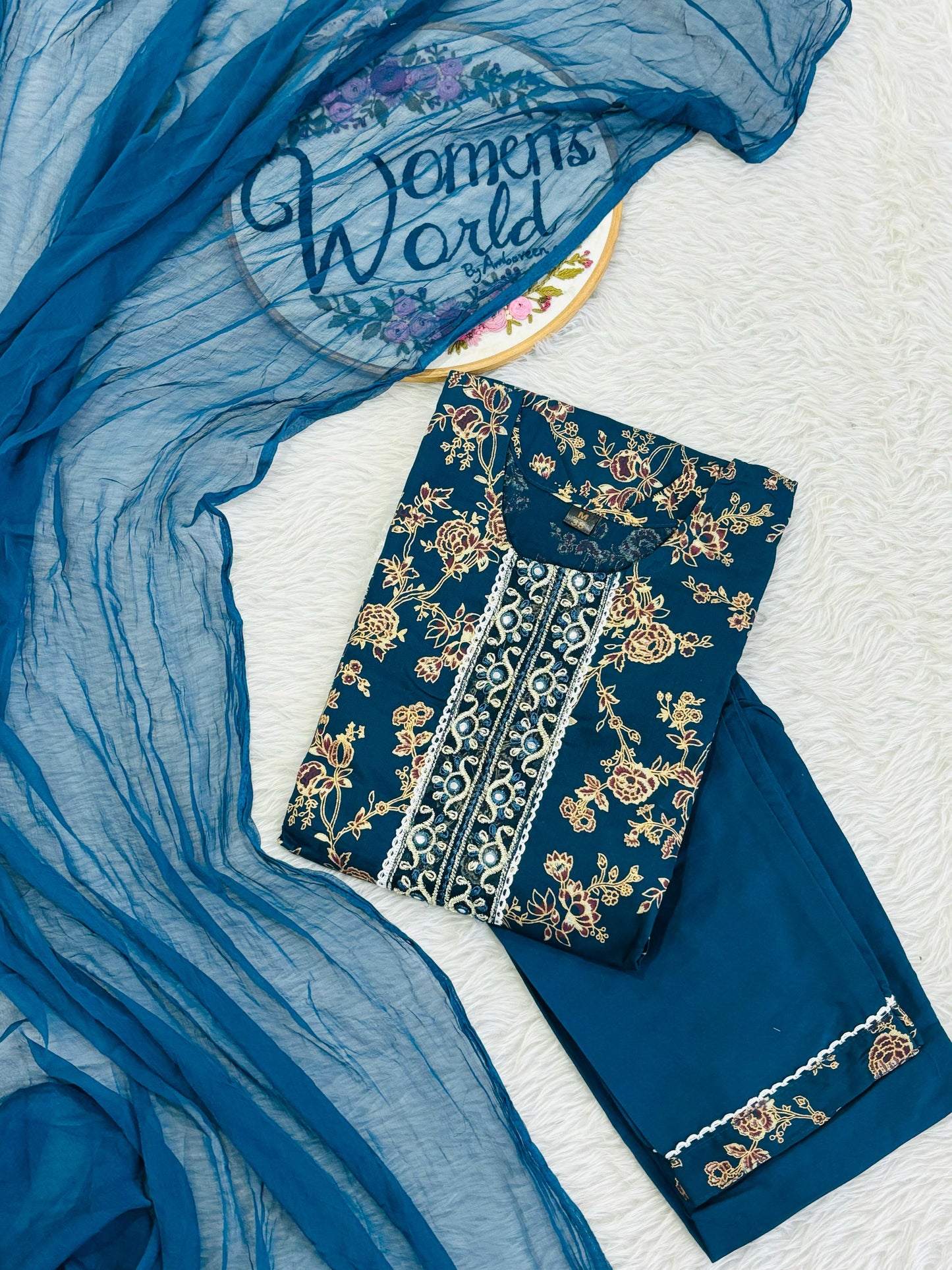 Floral embroidered hotseller suit