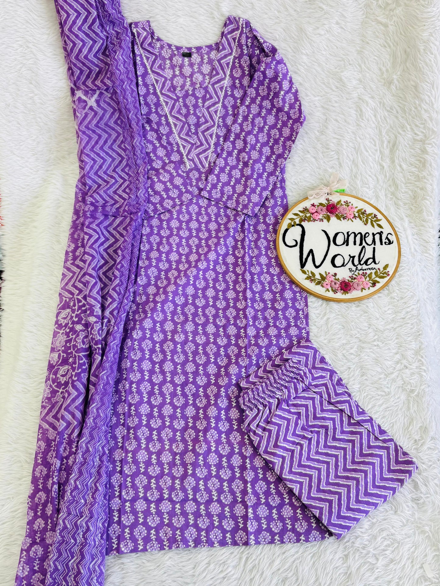 Premium pure cotton long dupatta suit