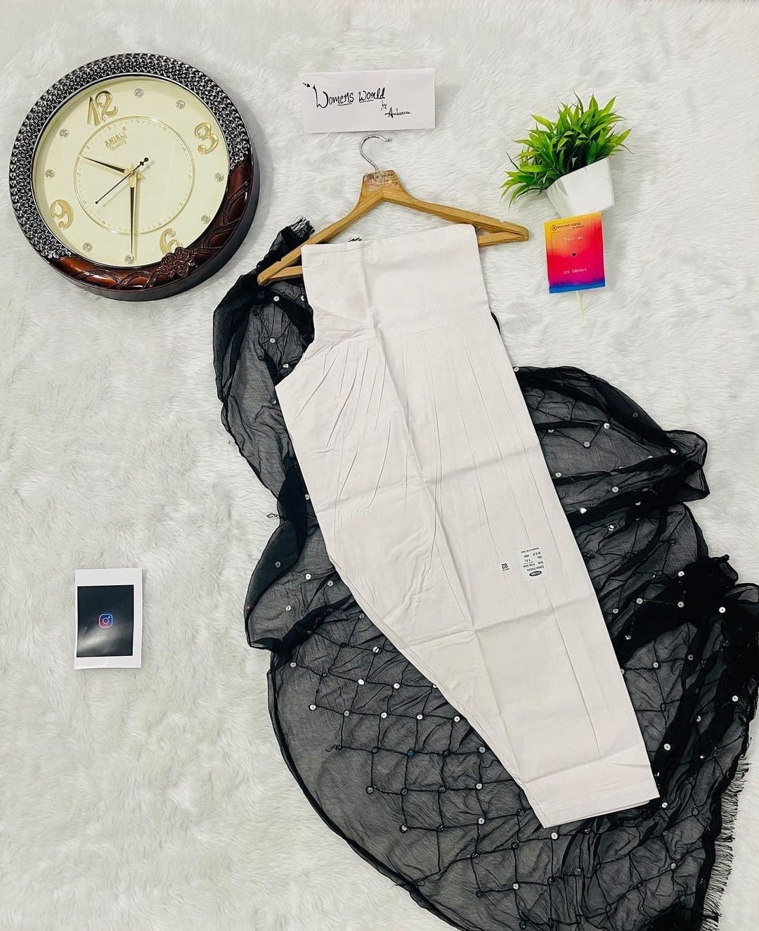 Branded white pure cotton patiyala pant