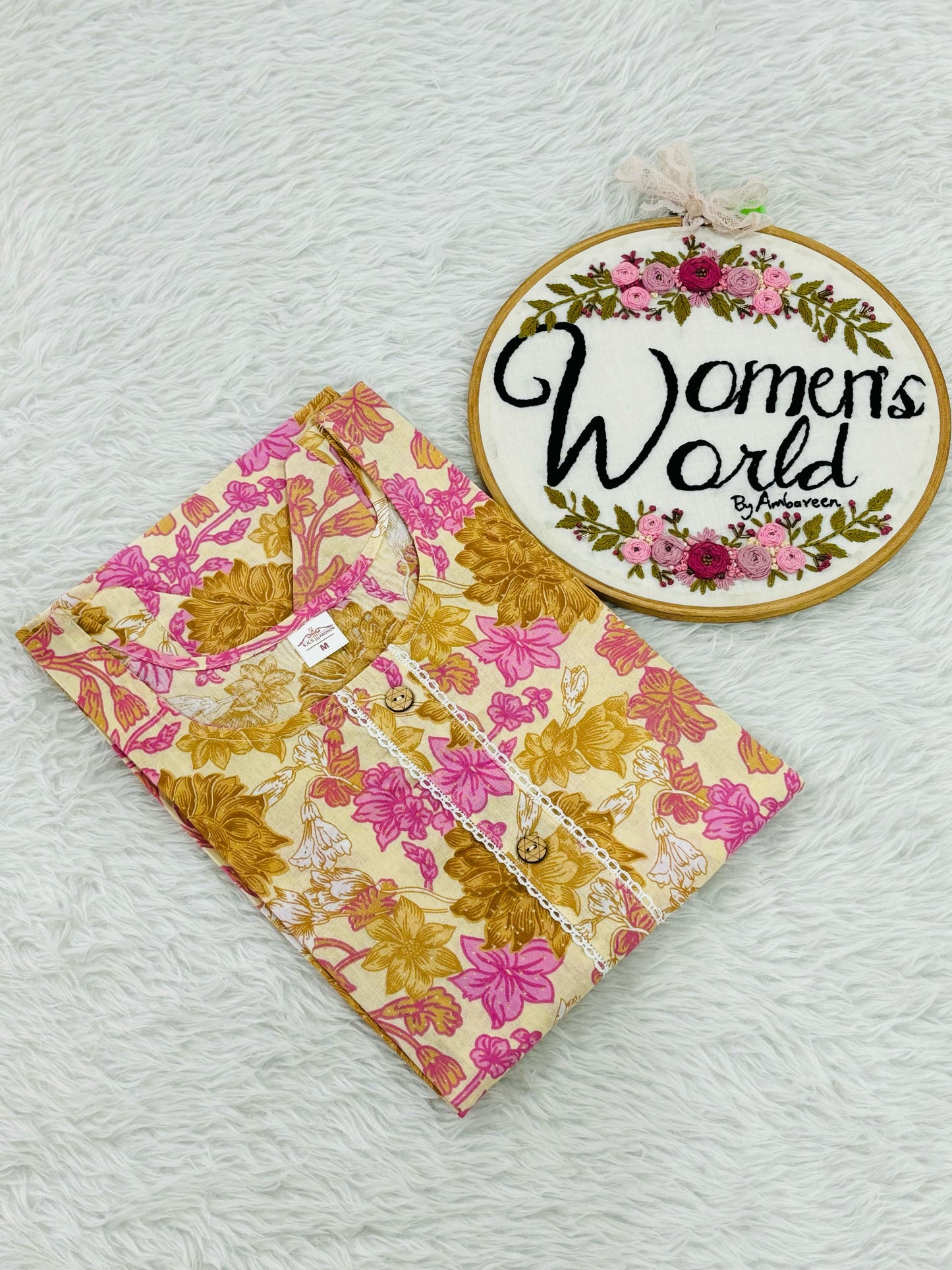 Floral Pure cotton straight kurti
