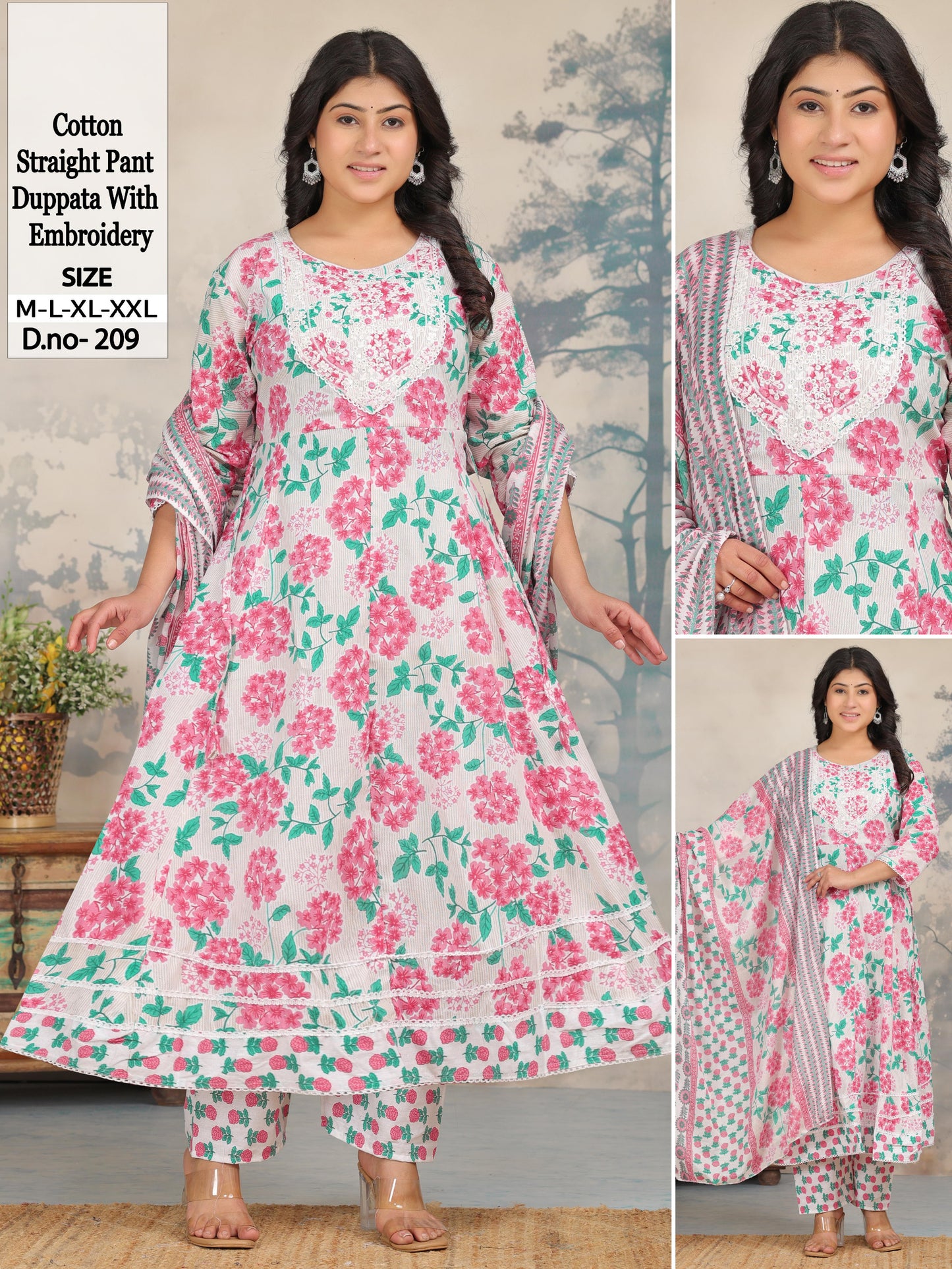 Anarkali gown with pant and dupatta (full suit )