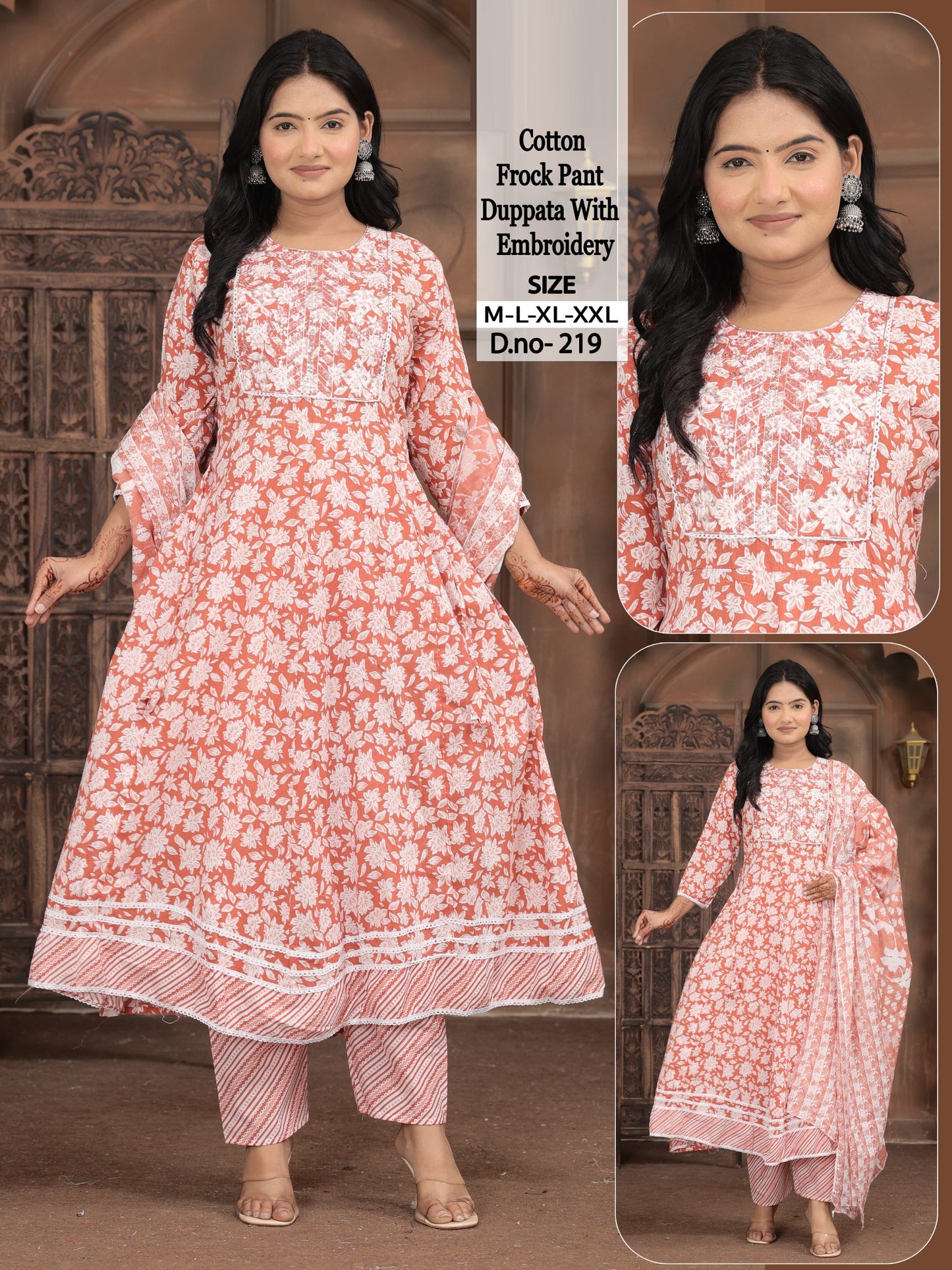 Anarkali gown with pant and dupatta (full suit )
