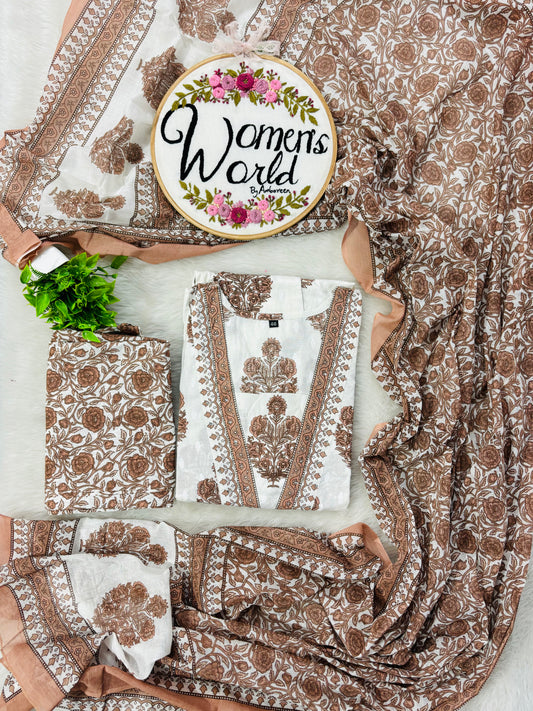 Cocoa Premium Anarkali Mal cotton