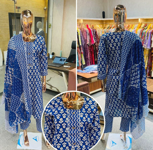Stitched Pure Cotton Suit
