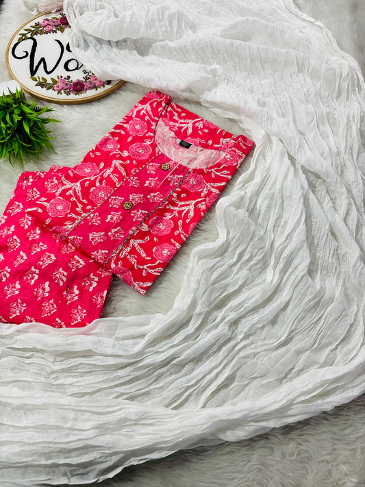 Petal Stitched pure cotton suit