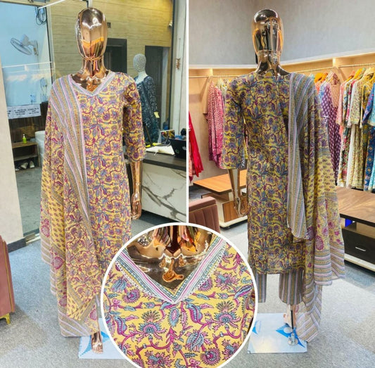 Stitched Pure Cotton Suit