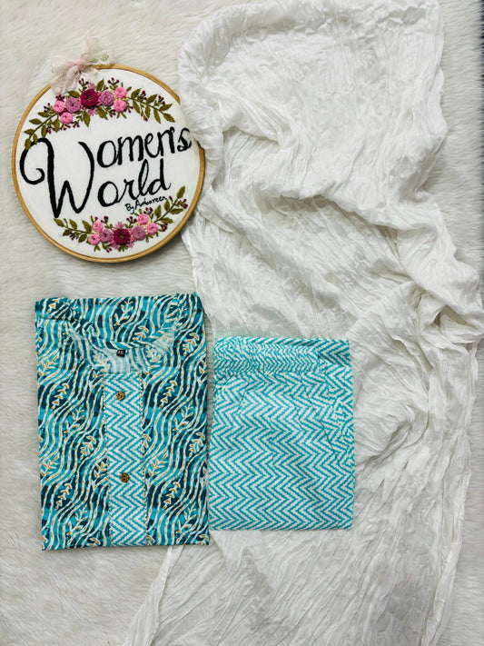 Tulle Stitched pure cotton suit