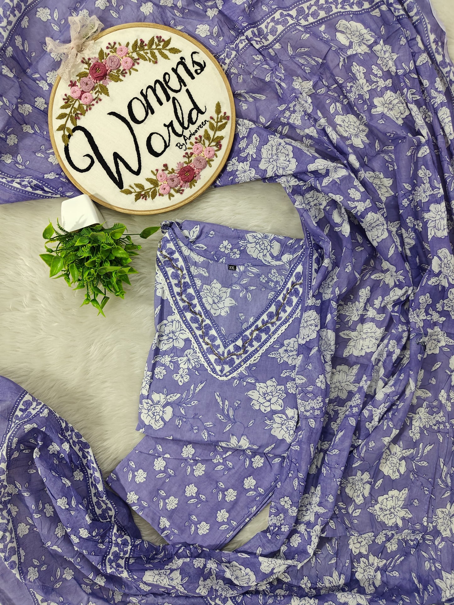 Bluebell Handwork floral purple suit