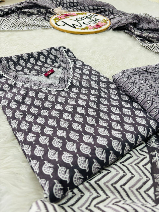 Dark Lilac Salwaar with Dupatta