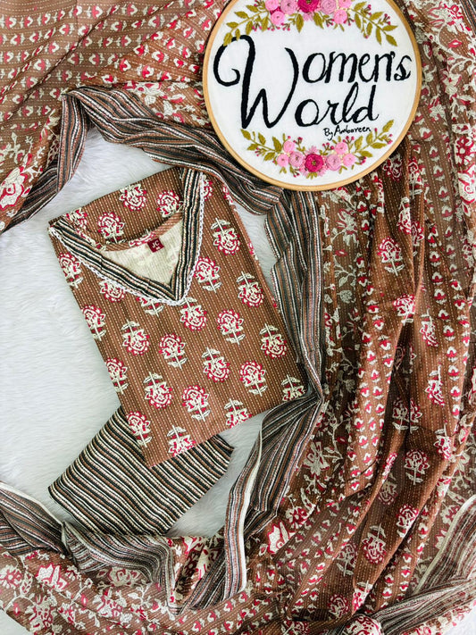 Snuffy nut stitched cotton suit