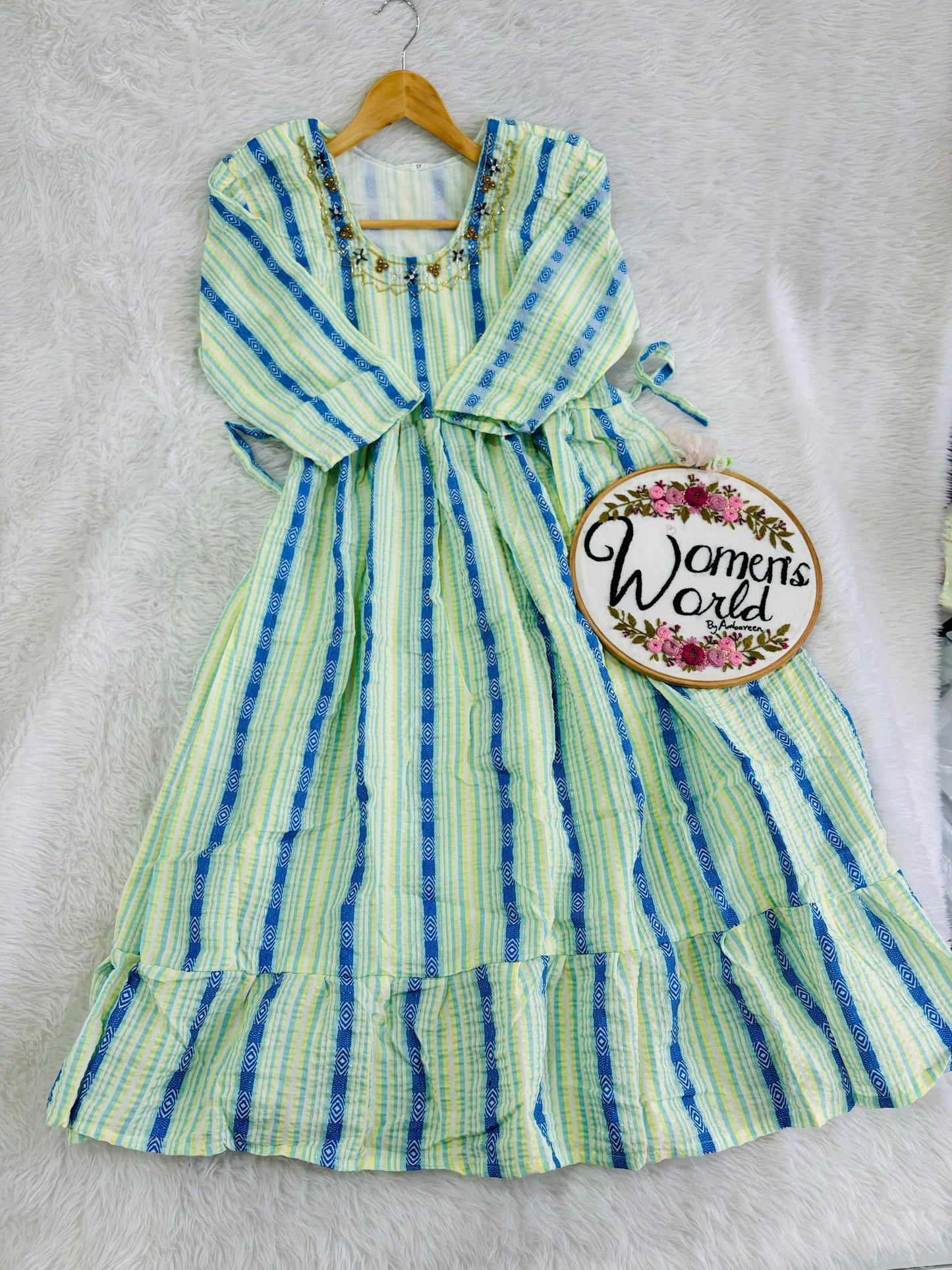 Handwork cotton gown