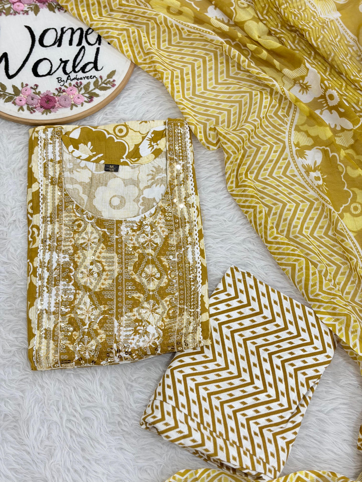 Summer collection cotton 3 pc suit