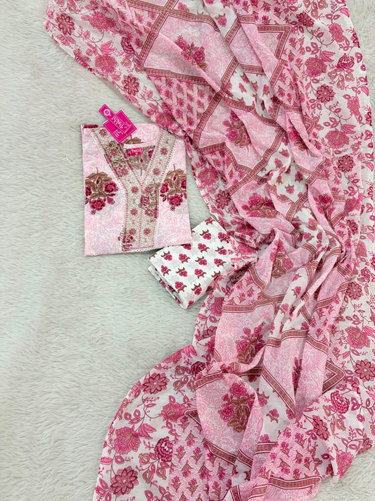 Pure cotton 3 pc suit with comfortable pants