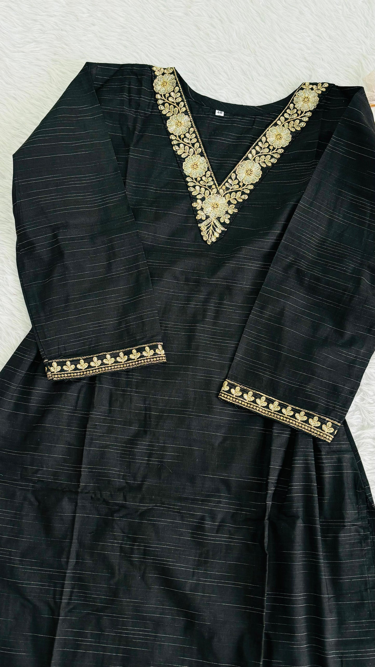 Hot black Premium handloom cotton suit