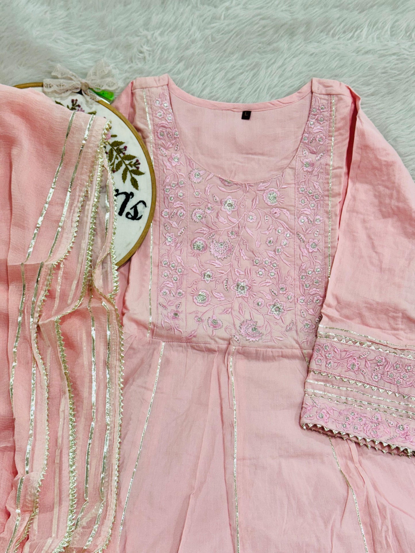 Mul cotton peach 3 pc suit