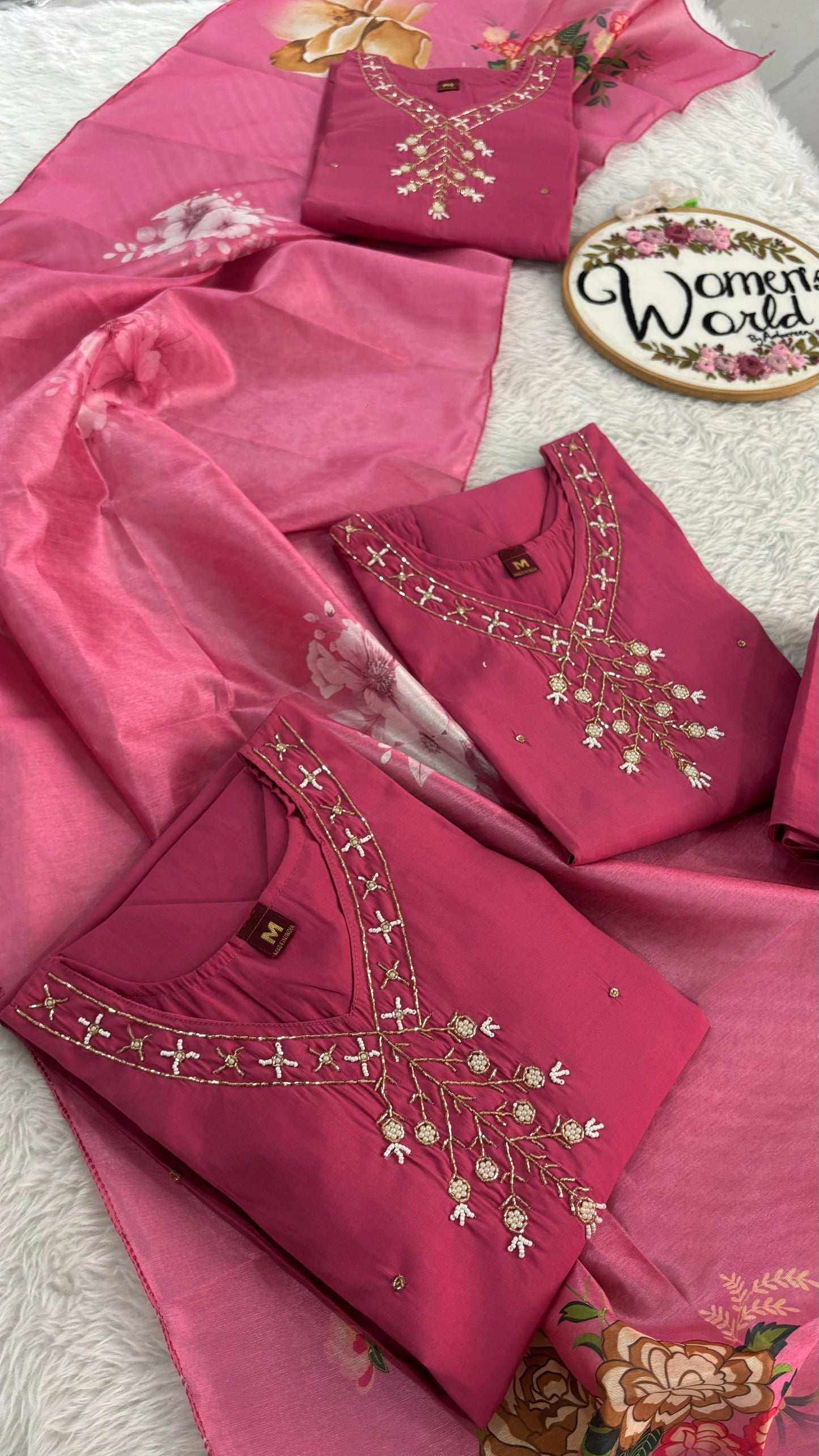 Handwork pink suit