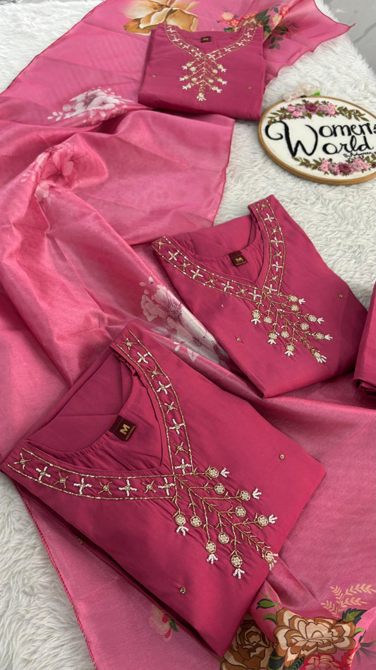 Handwork pink suit