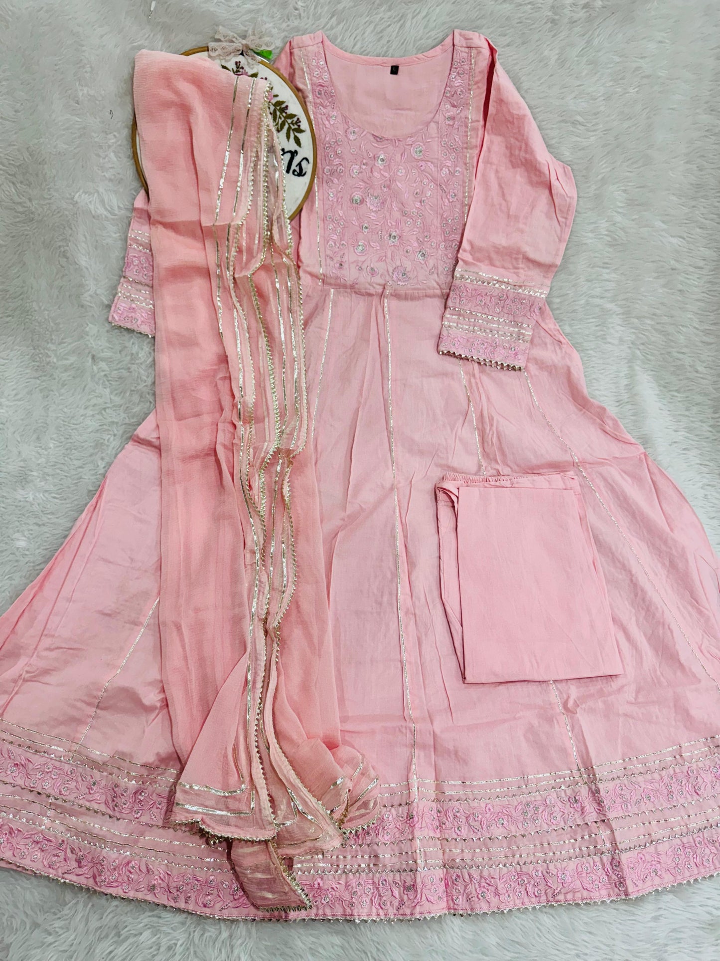 Mul cotton peach 3 pc suit