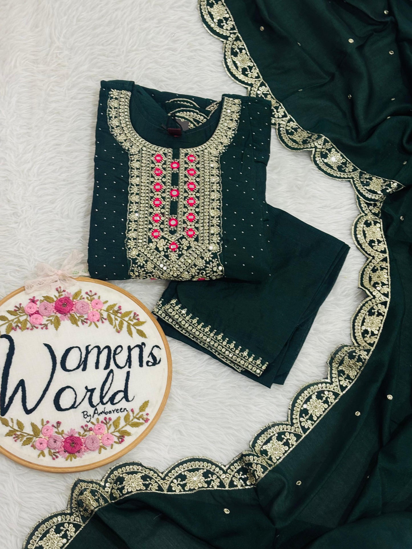 Anarkali suit vichitra silk