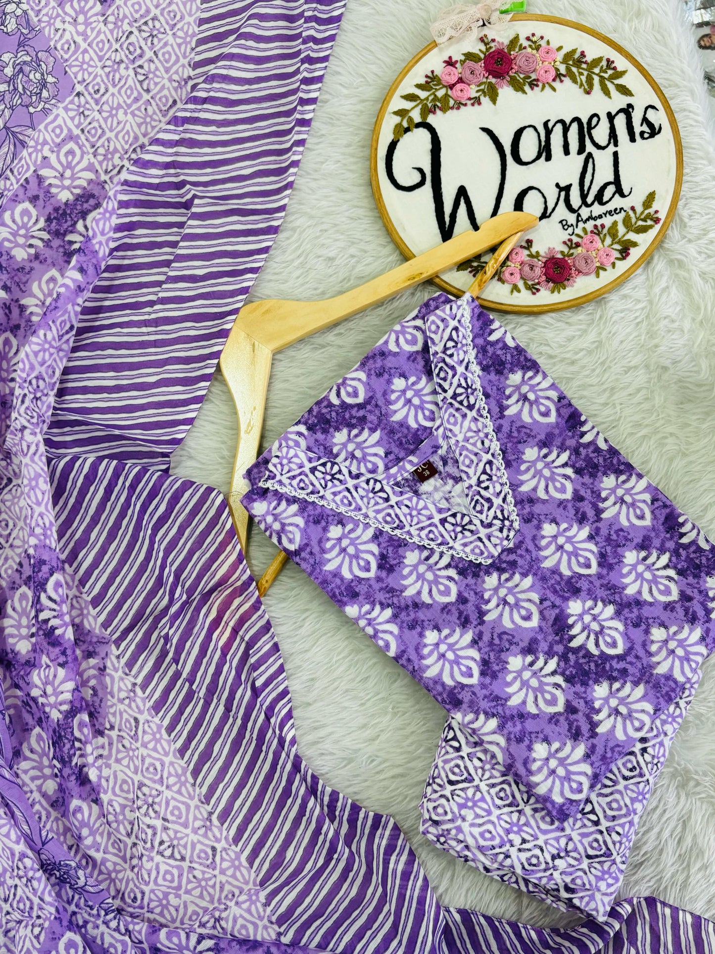 Lavender lust premium cotton suit