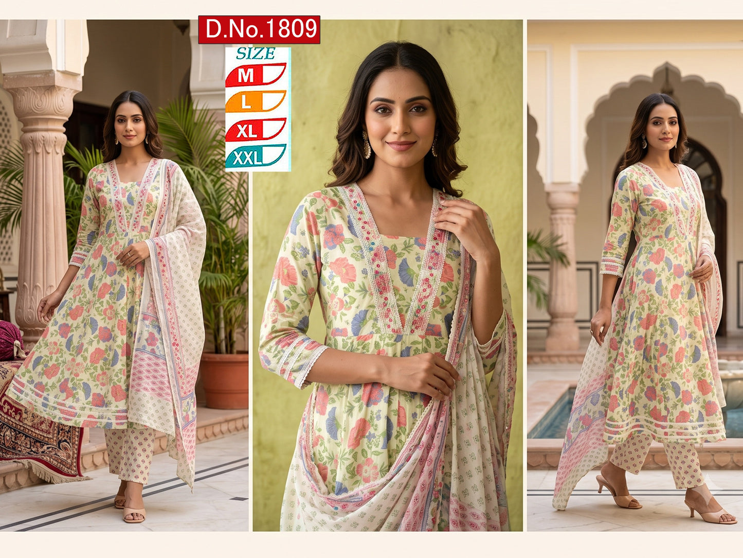 Anarkali gown with pant and dupatta (full suit )