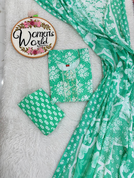 Summer collection cotton 3 pc suit