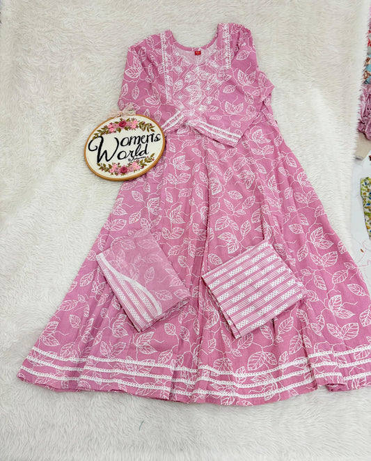 Anarkali gown with pant and dupatta (full suit )