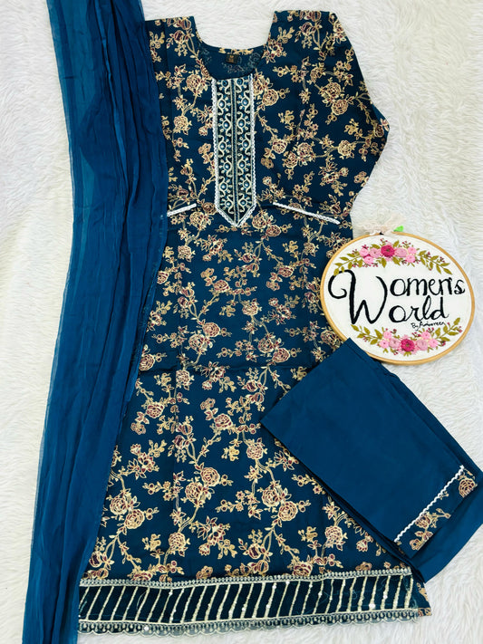 Floral embroidered hotseller suit