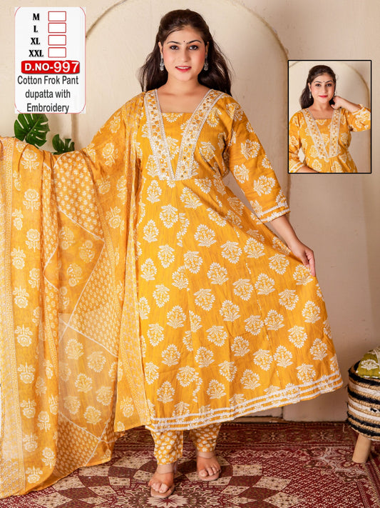 Anarkali gown with pant and dupatta (full suit )