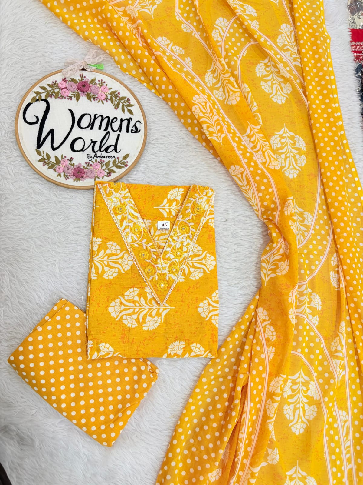 Big size cotton 3 pc suit